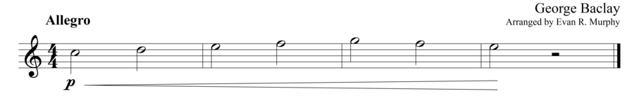 Grade 1 guitar sight reading exercise, "Gradually Increasing" by George B. on SightReadingMastery