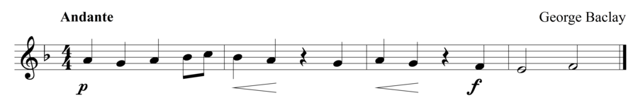 Grade 1 flute sight reading exercise, "Cantabile" by George B. on SightReadingMastery