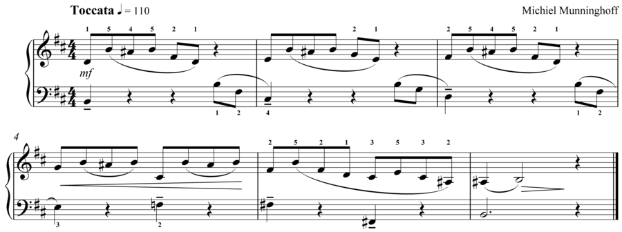 Grade 3 piano sight reading exercise, "Toccata in B Minor" by Michiel M. on SightReadingMastery