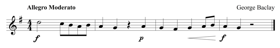 Grade 1 flute sight reading exercise, "Not Too Fast" by George B. on SightReadingMastery