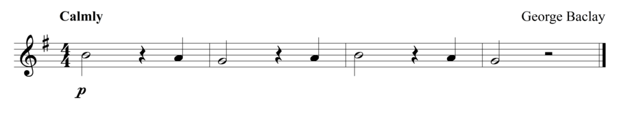 Grade 1 flute sight reading exercise, "The Doubter" by George B. on SightReadingMastery