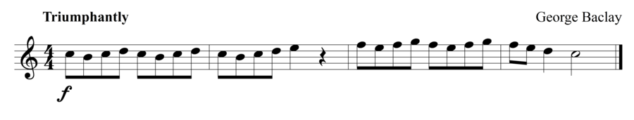 Grade 1 flute sight reading exercise, "Triumphant Victor" by George B. on SightReadingMastery