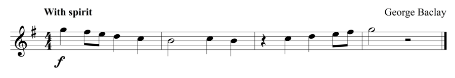 Grade 1 flute sight reading exercise, "With Much Spirit" by George B. on SightReadingMastery