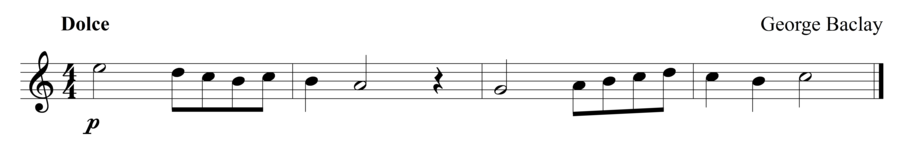 Grade 1 flute sight reading exercise, "Dolce in C Major" by George B. on SightReadingMastery