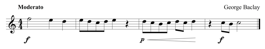 Grade 1 flute sight reading exercise, "Jocose" by George B. on SightReadingMastery