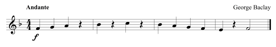 Grade 1 flute sight reading exercise, "Majestically in F Major" by George B. on SightReadingMastery