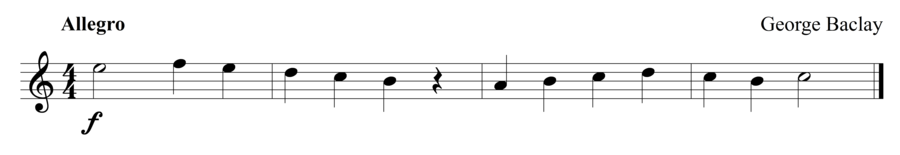 Grade 1 flute sight reading exercise, "Prelude to a March" by George B. on SightReadingMastery
