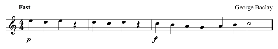 Grade 1 flute sight reading exercise, "Quick!" by George B. on SightReadingMastery