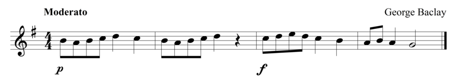 Grade 1 flute sight reading exercise, "Subito Forte" by George B. on SightReadingMastery