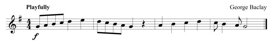 Grade 1 flute sight reading exercise, "With Joy" by George B. on SightReadingMastery