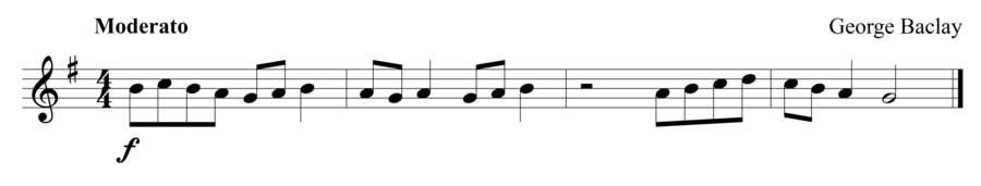 Grade 1 flute sight reading exercise, "Moderato Con Moto" by George B. on SightReadingMastery