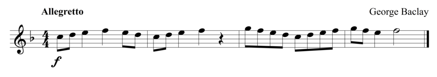 Grade 1 flute sight reading exercise, "Victory! Victory!" by George B. on SightReadingMastery