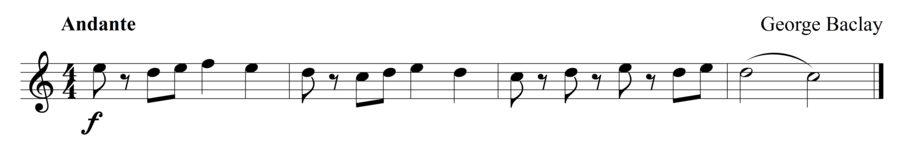 Grade 1 flute sight reading exercise, "Stammering" by George B. on SightReadingMastery