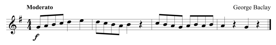 Grade 1 flute sight reading exercise, "Moderato" by George B. on SightReadingMastery