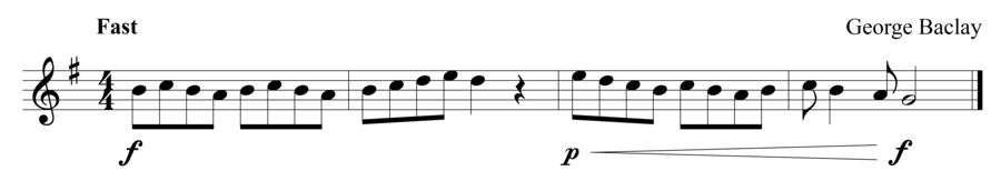 Grade 1 flute sight reading exercise, "Agitato" by George B. on SightReadingMastery