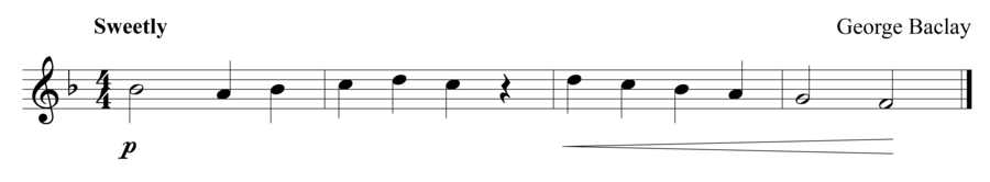 Grade 1 flute sight reading exercise, "Romantico in F Major" by George B. on SightReadingMastery