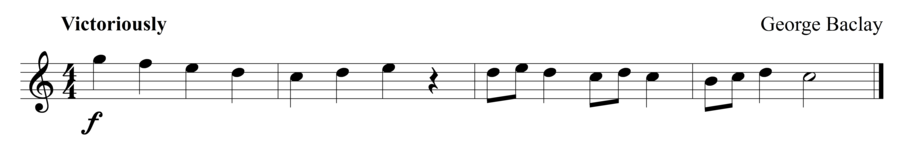 Grade 1 flute sight reading exercise, "Victorious Conqueror" by George B. on SightReadingMastery