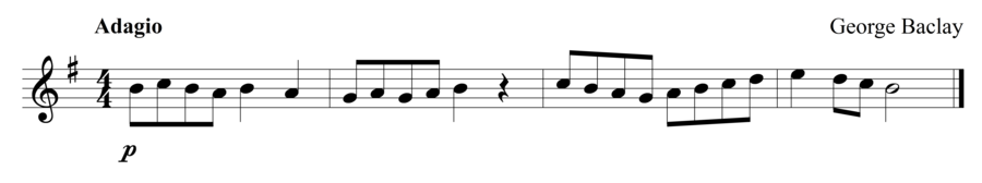Grade 1 flute sight reading exercise, "Soft and Serene" by George B. on SightReadingMastery
