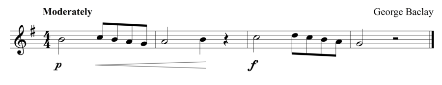 Grade 1 flute sight reading exercise, "Lyrical and Flowing" by George B. on SightReadingMastery