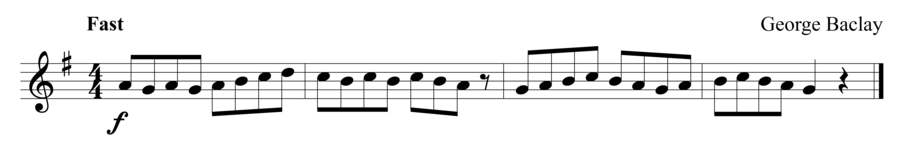 Grade 1 flute sight reading exercise, "In a Hurry" by George B. on SightReadingMastery