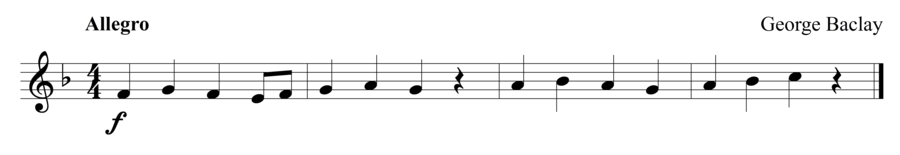 Grade 1 flute sight reading exercise, "Scherzando in F Major" by George B. on SightReadingMastery