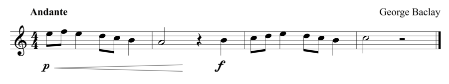 Grade 1 flute sight reading exercise, "Cantabile Alla Marcia" by George B. on SightReadingMastery