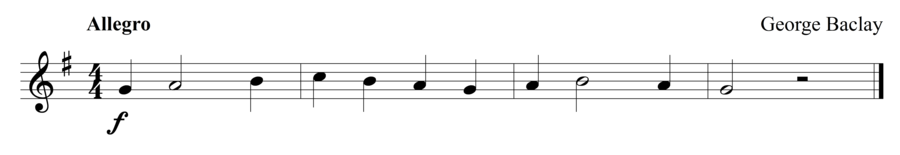 Grade 1 flute sight reading exercise, "Fast Marching" by George B. on SightReadingMastery