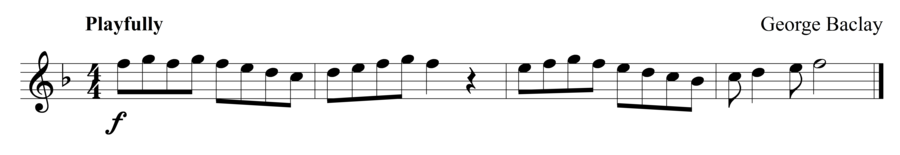 Grade 1 flute sight reading exercise, "Try to Amuse Me" by George B. on SightReadingMastery