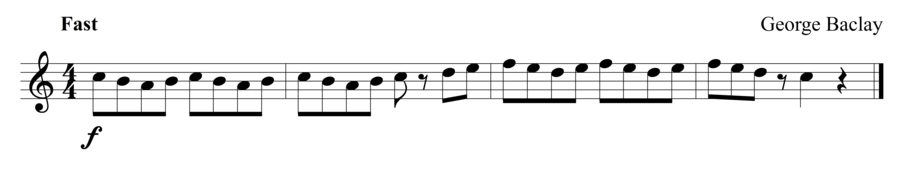 Grade 1 flute sight reading exercise, "Fast and Playful" by George B. on SightReadingMastery