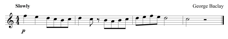 Grade 1 flute sight reading exercise, "Dramatically Signing Off" by George B. on SightReadingMastery