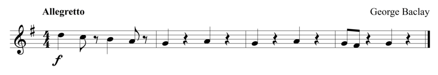 Grade 1 flute sight reading exercise, "Furioso" by George B. on SightReadingMastery