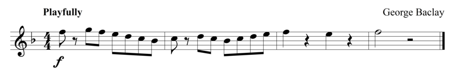 Grade 1 flute sight reading exercise, "It's Nice to Play" by George B. on SightReadingMastery