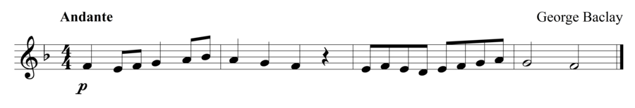 Grade 1 trumpet sight reading exercise, "Passing Through" by George B. on SightReadingMastery