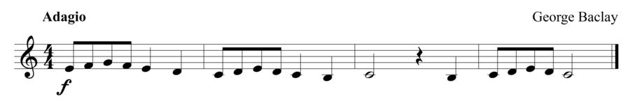 Grade 1 trumpet sight reading exercise, "Adagio in C Major" by George B. on SightReadingMastery
