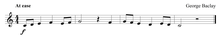 Grade 1 trumpet sight reading exercise, "In a Moderate Manner" by George B. on SightReadingMastery