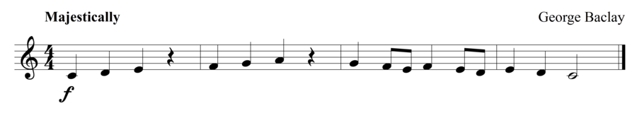 Grade 1 trumpet sight reading exercise, "Maestoso in C Major" by George B. on SightReadingMastery