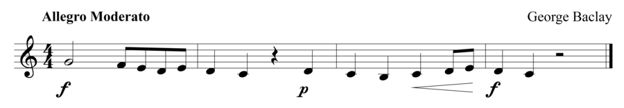 Grade 1 trumpet sight reading exercise, "Not Too Fast" by George B. on SightReadingMastery