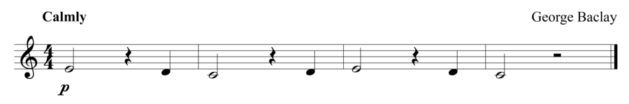 Grade 1 trumpet sight reading exercise, "The Doubter" by George B. on SightReadingMastery