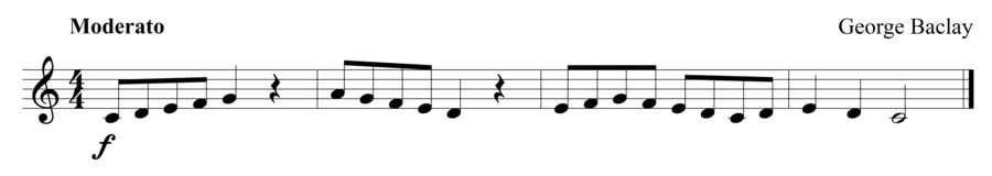 Grade 1 trumpet sight reading exercise, "Up and Down the Stairs" by George B. on SightReadingMastery