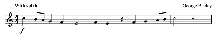 Grade 1 trumpet sight reading exercise, "With Much Spirit" by George B. on SightReadingMastery