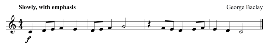 Grade 1 trumpet sight reading exercise, "Go Slow" by George B. on SightReadingMastery