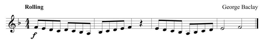 Grade 1 trumpet sight reading exercise, "Keep Rolling" by George B. on SightReadingMastery