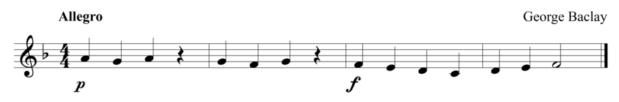 Grade 1 trumpet sight reading exercise, "Quick!" by George B. on SightReadingMastery