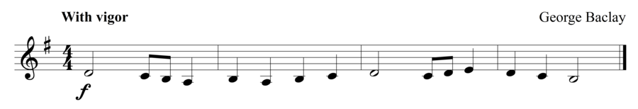 Grade 1 trumpet sight reading exercise, "Robust" by George B. on SightReadingMastery
