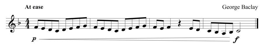 Grade 1 trumpet sight reading exercise, "Warm Up" by George B. on SightReadingMastery