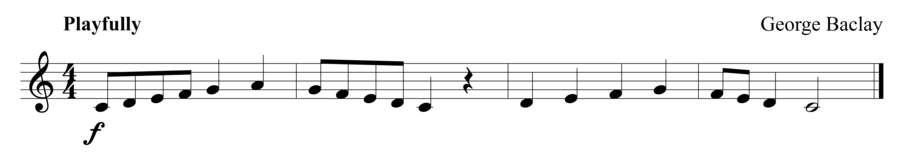 Grade 1 trumpet sight reading exercise, "With Joy" by George B. on SightReadingMastery