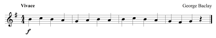 Grade 1 trumpet sight reading exercise, "Vivace in G Major" by George B. on SightReadingMastery