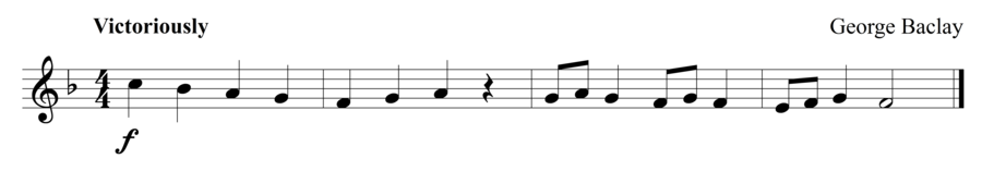 Grade 1 trumpet sight reading exercise, "Victorious Conqueror" by George B. on SightReadingMastery