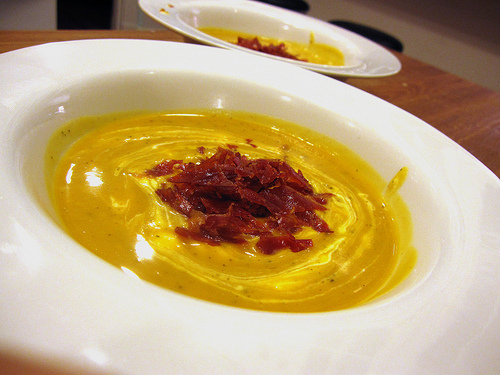 Butternut squash soup with prosciutto by Ross Catrow squash soup photo