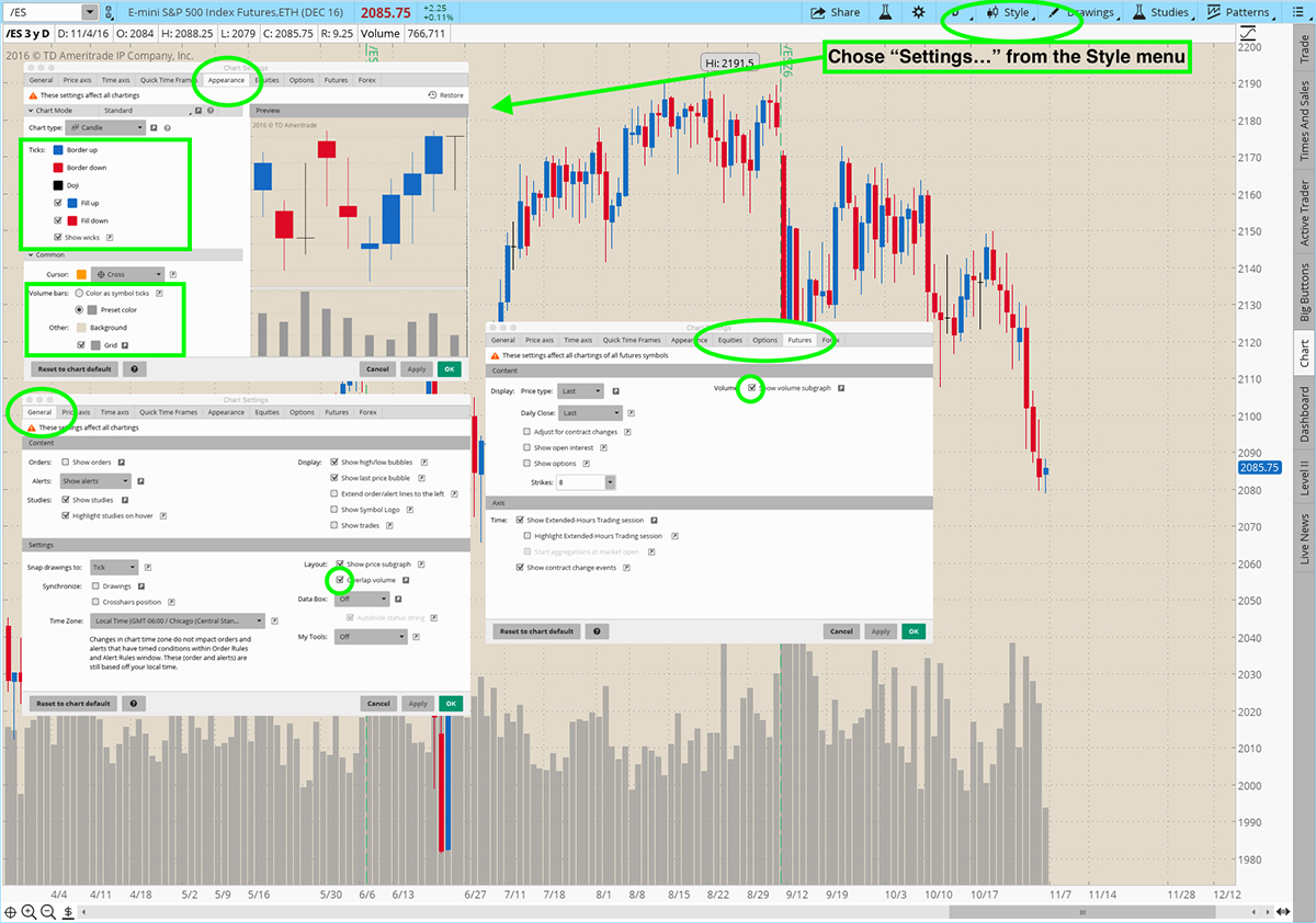 Chart appearance